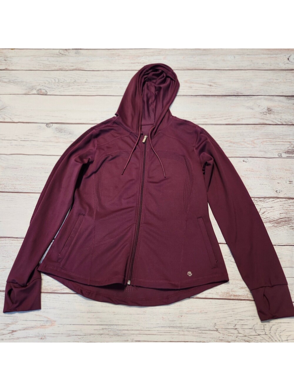 Buffbunny Collection Women's XL Maroon Zip-Up Hoodie Jacket